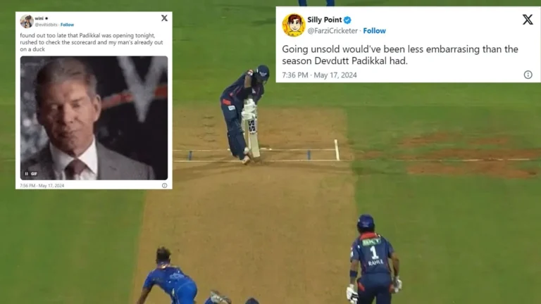 The DRS Lasted Longer Than Him” – Fans React to Padikkal’s Golden Duck on Return During MI vs LSG IPL 2024 Clash