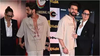 Sonakshi Sinha and Zaheer Iqbal steal the show with their romantic gestures at Kakuda screening