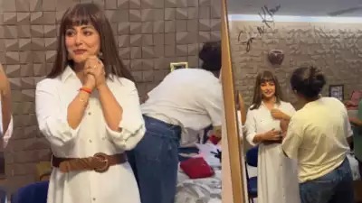 Hina Khan posts a glimpse of her first shoot wearing a wig post her first chemotherapy session; says ‘The show must go on, we will keep shooting and we will win’