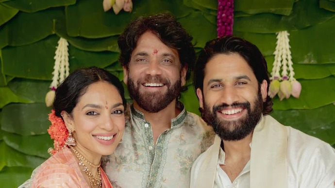 Naga Chaitanya’s mom Lakshmi Daggubati, Nagarjuna-Amala Akkineni, Akhil and Sobhita Dhulipala’s parents share family moments on engagement day