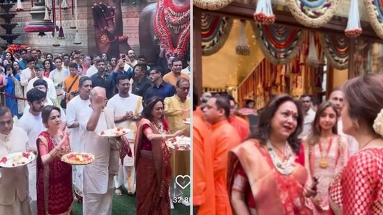 Nita Ambani and Tina Ambani Lead Aarti Together at Antilia Ganesh Chaturthi Festivities