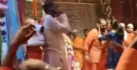 Radhika Merchant kisses Anant Ambani on the forehead during Ganpati celebrations